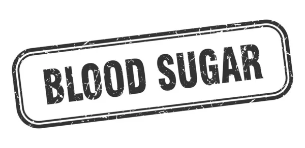 Sello de azúcar en sangre. azúcar en sangre grunge cuadrado signo negro — Vector de stock
