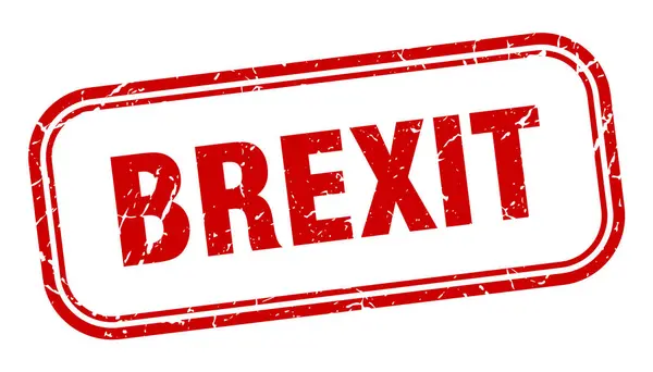 Timbre brexit. brexit carré grunge signe rouge — Image vectorielle