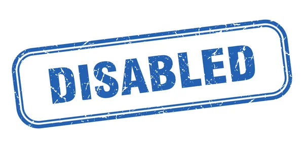 Sello para discapacitados. signo azul grunge cuadrado discapacitado — Archivo Imágenes Vectoriales