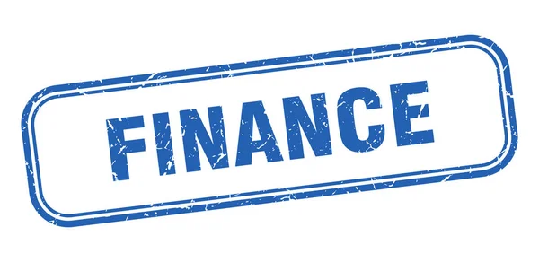 Finanční razítko. finanční čtverec grunge modrý znak — Stockový vektor