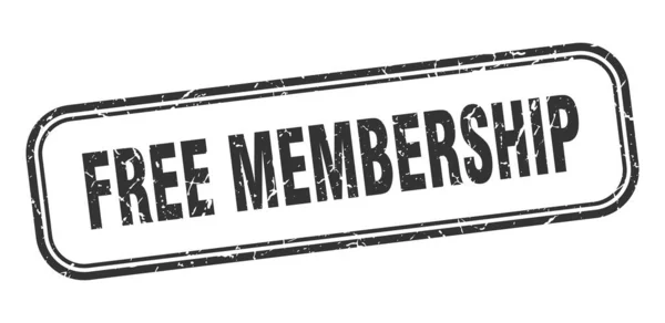 Kostenloser Mitgliedsstempel. Freie Mitgliedschaft Square Grunge schwarzes Zeichen — Stockvektor