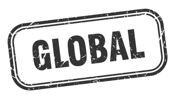 Timbro globale. globale piazza grunge segno nero — Vettoriale Stock