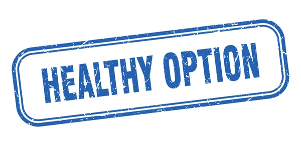 Sello de opción saludable. opción saludable grunge cuadrado signo azul — Archivo Imágenes Vectoriales