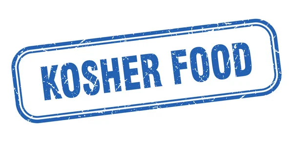 Kosher matmärke. kosher mat kvadrat grunge blå tecken — Stock vektor