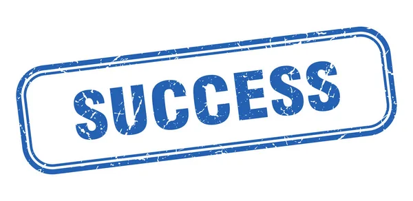Successtempel. succes vierkant grunge blauw teken — Stockvector