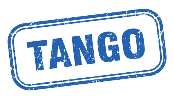 Sello de tango. tango cuadrado grunge azul signo — Archivo Imágenes Vectoriales