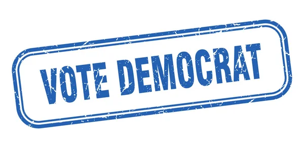 Sello de voto demócrata. voto demócrata cuadrado grunge azul signo — Archivo Imágenes Vectoriales
