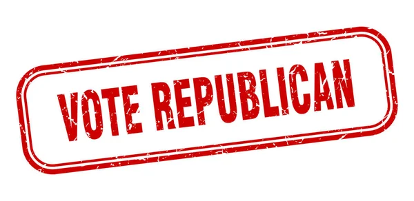 Голосуйте за республиканскую марку. Голосуйте за республиканский квадратный гранж красный знак — стоковый вектор