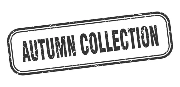 Timbre collection automne. collection automne carré grunge signe noir — Image vectorielle