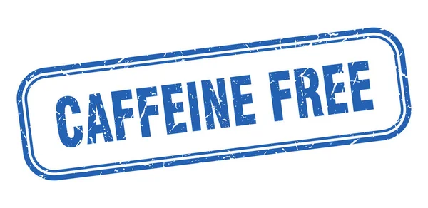Koffeinfritt frimärke. koffein fri kvadrat grunge blå tecken — Stock vektor