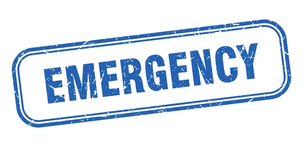 Sello de emergencia. señal azul grunge cuadrado de emergencia — Archivo Imágenes Vectoriales