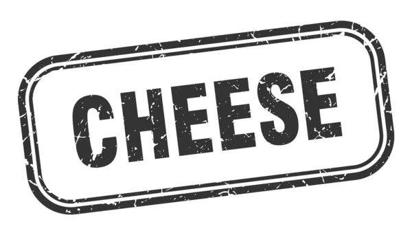 チーズスタンプチーズスクエアグランジブラックサイン — ストックベクタ