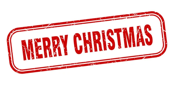 Joyeux timbre de Noël. joyeux noël carré grunge signe rouge — Image vectorielle