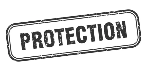 Carimbo de protecção. proteção quadrado grunge sinal preto — Vetor de Stock