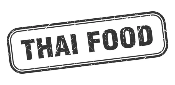 Thai food stamp. thai food square grunge black sign — Stock Vector