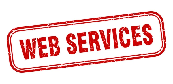 Carimbo de serviços web. web services quadrado grunge vermelho sinal — Vetor de Stock