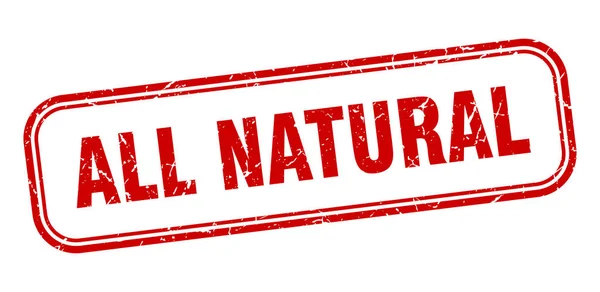 Todo sello natural. todo signo rojo grunge cuadrado natural — Archivo Imágenes Vectoriales