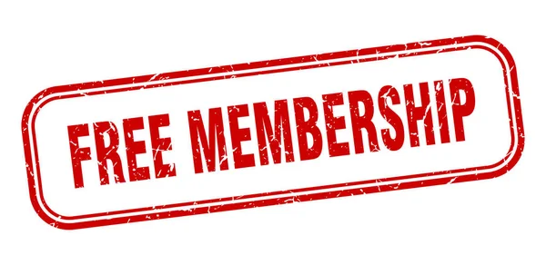Kostenloser Mitgliedsstempel. Freie Mitgliedschaft Square Grunge rotes Zeichen — Stockvektor
