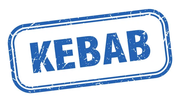 Carimbo de kebab. kebab quadrado grunge sinal azul — Vetor de Stock