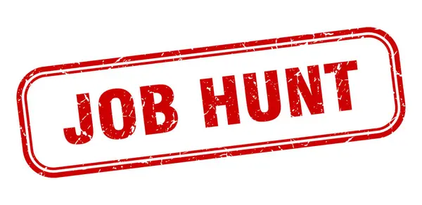 Job hunt stamp. job hunt square grunge red sign — Stock Vector