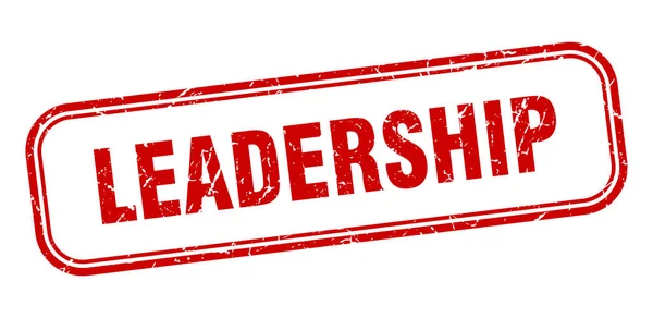 Timbro di leadership. leadership piazza grunge segno rosso — Vettoriale Stock