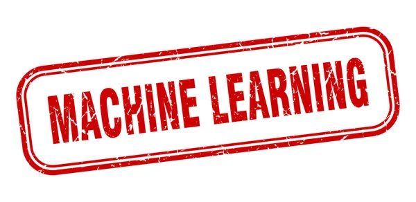 Sello de aprendizaje automático. aprendizaje automático grunge cuadrado signo rojo — Vector de stock