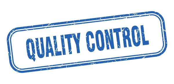Pieczęć kontroli jakości. kontrola jakości kwadrat grunge niebieski znak — Wektor stockowy