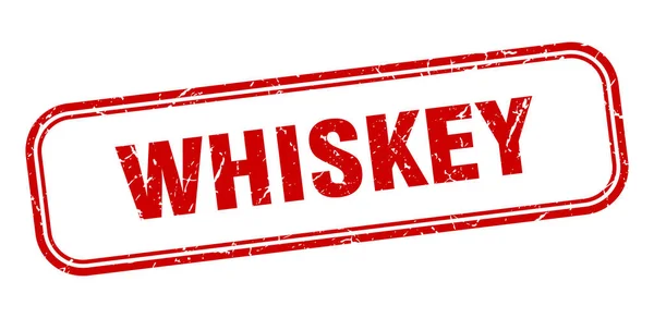 Whiskey stamp. whiskey square grunge red sign — ストックベクタ