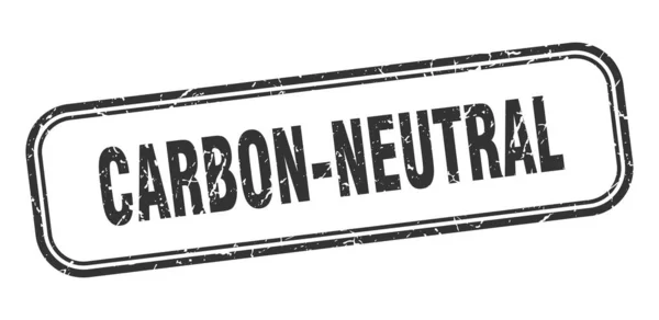 Timbro a zero emissioni di carbonio. carbonio-neutro quadrato grunge nero segno — Vettoriale Stock