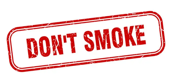 Rök inte stämpel. inte röker fyrkantig grunge röd skylt — Stock vektor