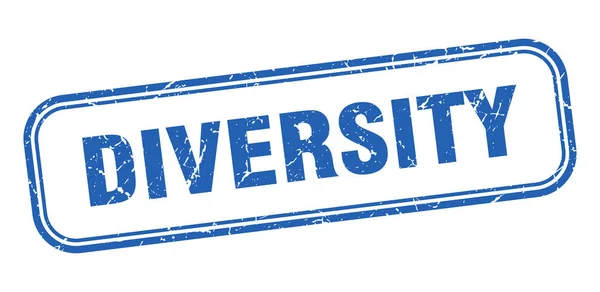Selo de diversidade. diversidade quadrado grunge sinal azul — Vetor de Stock