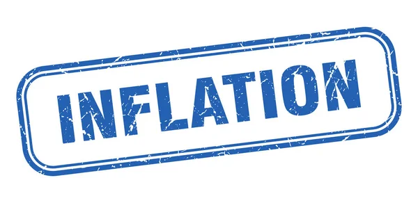 Inflationsmarke. Inflation Square Grunge blaues Zeichen — Stockvektor