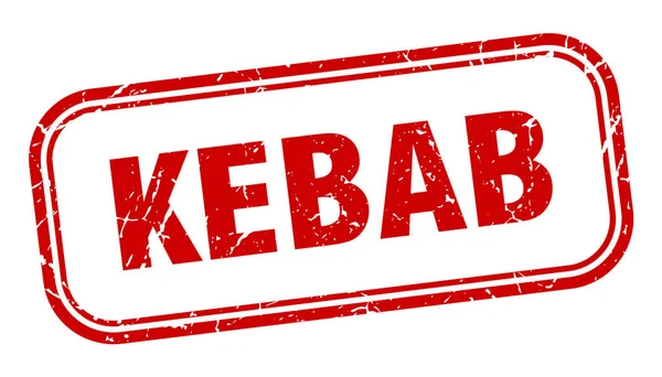 Sello de kebab. kebab cuadrado grunge rojo signo — Vector de stock