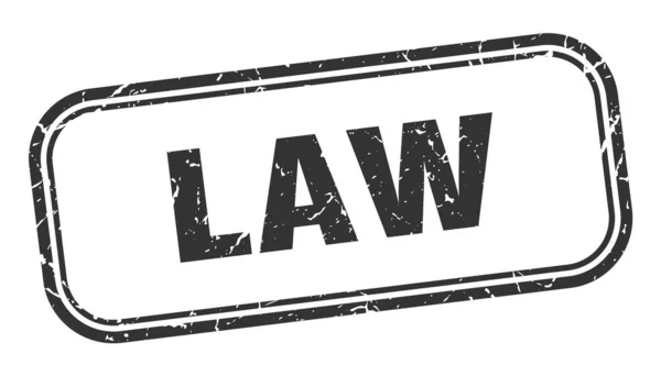 Sello de la ley. ley cuadrada grunge signo negro — Archivo Imágenes Vectoriales