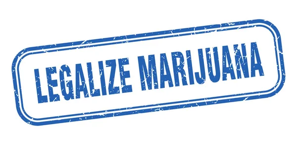 Marihuana legalisieren. Marihuana legalisieren Square Grunge blaues Schild — Stockvektor