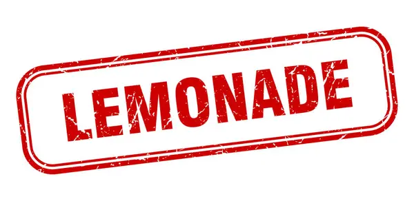 Timbre de limonade. citronnade carré grunge signe rouge — Image vectorielle