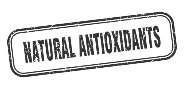 Натуральні антиоксиданти марки. природні антиоксиданти квадратний гранжевий чорний знак — стоковий вектор