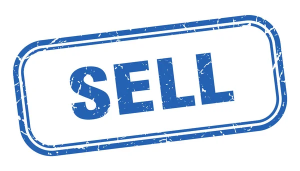 Bélyeget árulni. eladni négyzet grunge kék jel — Stock Vector