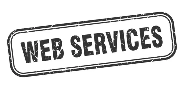 Web-Services-Stempel. Web Services Square Grunge schwarzes Zeichen — Stockvektor