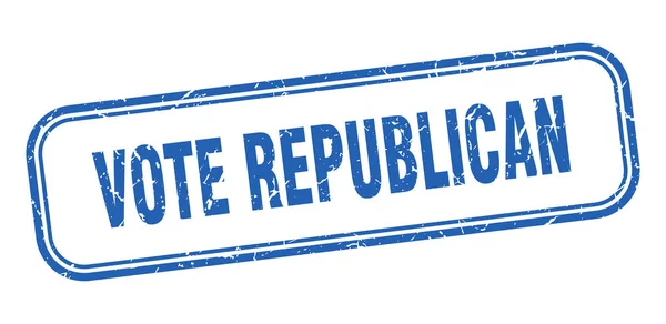 Голосуйте за республиканскую марку. Голосуйте за республиканский квадратный гранж синий знак — стоковый вектор