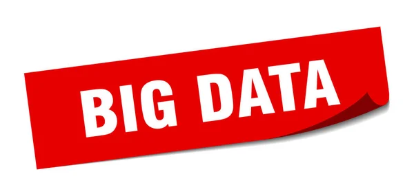 Autocolant de date mari. Big Data pătrat semn. big data. peeler — Vector de stoc