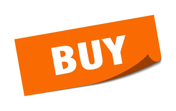 Buy sticker. buy square sign. buy. peeler — 스톡 벡터
