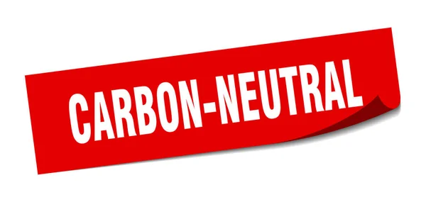 Adesivo carbon-neutral. segno quadrato a zero emissioni di carbonio. carbon-neutral. pelapatate — Vettoriale Stock