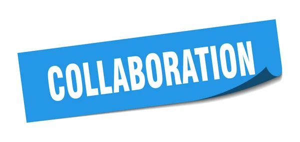 Collaboration sticker. collaboration square sign. collaboration. peeler — Stock Vector