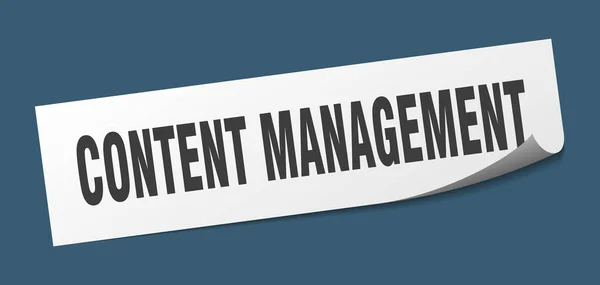 Content Management Aufkleber. Content Management quadratische Zeichen. Content Management. Schäler — Stockvektor