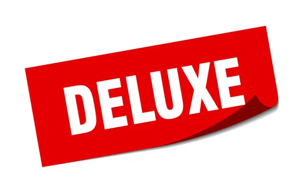 Deluxe sticker. deluxe square sign. deluxe. peeler — Stock Vector