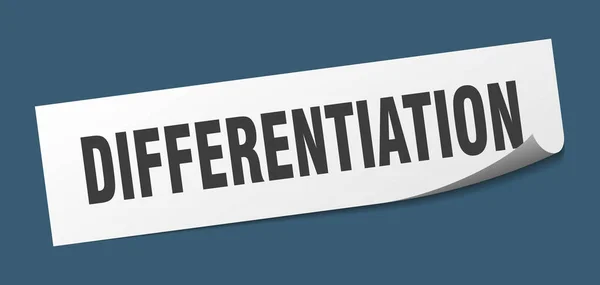 Differentiatiesticker. onderscheidingsteken vierkant. differentiatie. schilmachine — Stockvector