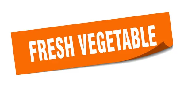 Aufkleber mit frischem Gemüse. Zeichen für frisches Gemüse im Quadrat. Frisches Gemüse. Schäler — Stockvektor