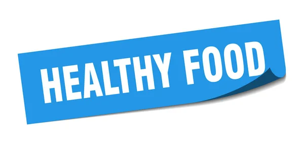 Gezond voedsel sticker. gezond voedsel vierkante teken. gezond voedsel. schilmachine — Stockvector
