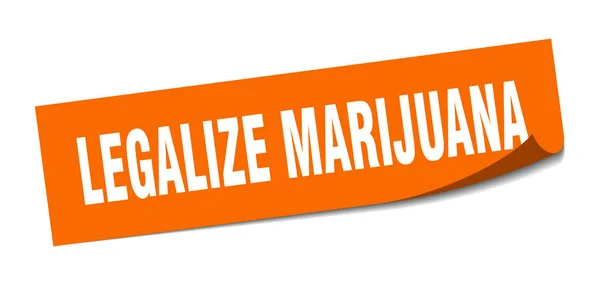 Zalegalizować nalepkę z marihuaną. zalegalizować kwadrat marihuany. zalegalizować marihuanę. obieraczka — Wektor stockowy